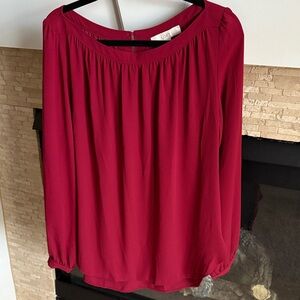 LOFT Rich Burgundy Blouse